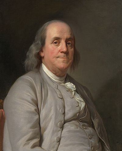 Painted portrait of Benjamin Franklin
