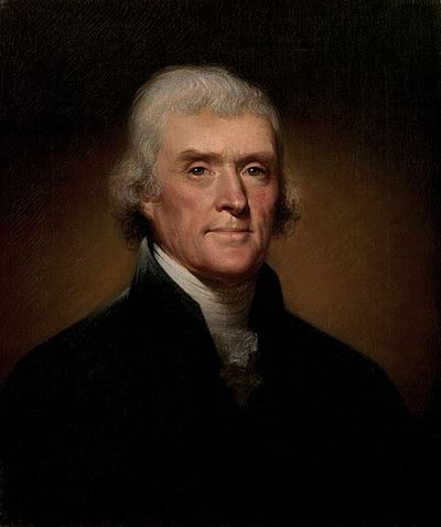 Painted portrait of Thomas Jefferson